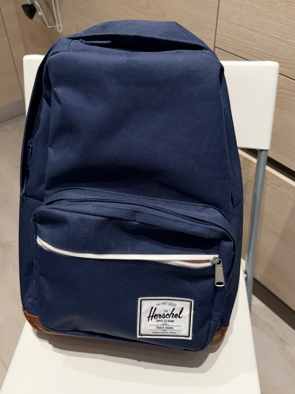 Herschel Supply Company Navy Blue Backpack with White Trim